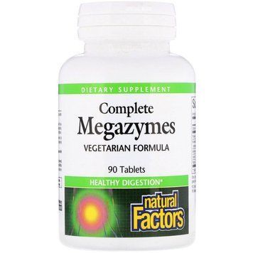 Ферменти для травлення, Complete Megazymes, Natural Factors, 90 таблеток (NFS-01700), фото