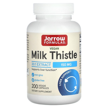 Jarrow Formulas, Стандартизований розторопша, 150 мг, 200 вегетаріанських капсул (JRW-14029), фото