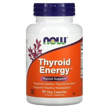 Now Foods, Thyroid Energy, 90 растительных капсул (NOW-03368), фото