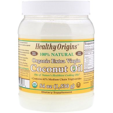 Кокосове масло, Healthy Origins, органічне, 1530 р (HOG-67007), фото