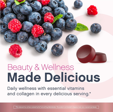 Жіночі мультивітаміни з колагеном NeoCell Women&rsquo;s Multivitamin Multi Collagen Advanced Bio-Peptides | ягоди - 80 жувальних мармеладок, фото