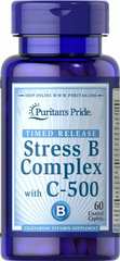 Комплекс В - стресс с витамином С, Stress Vitamin B-Complex, Puritan's Pride, 60 капсул (PTP-10332), фото
