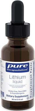 Pure Encapsulation, жидкий литий, 2000 мкг, 30 мл (PE-02221), фото
