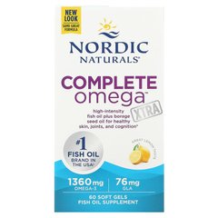 Nordic Naturals, Complete Omega Xtra со вкусом лимона, 1000 мг, 60 мягких желатиновых капсул (NOR-01801), фото