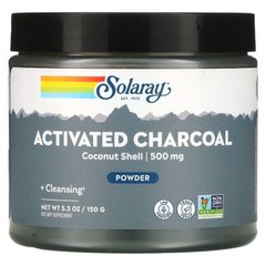 Активоване вугілля, Activated Coconut Charcoal, Solaray, порошок, 500 мг, 75 г (SOR-42608), фото