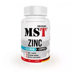 MST Nutrition, Комплекс мінералів Цинк + Селен + Мідь, 100 рослинних капсул (MST-00301), фото