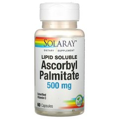 Аскорбил пальмитат, Ascorbyl Palmitate, Solaray, 500 мг, 60 капсул (SOR-44105), фото