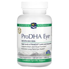 Nordic Naturals, ProDHA Eye, добавка для здоровья глаз, 1000 мг, 60 мягких таблеток (NOR-50095), фото