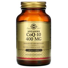 Solgar, Мегасорб с CoQ-10, 400 мг, 60 мягких желатиновых капсул (SOL-00975), фото