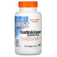 Doctor's Best, наттокіназа, 2000 FU, 270 вегетаріанських капсул (DRB-00253), фото
