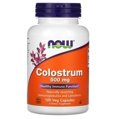 Now Foods, молозиво, Colostrum, 500 мг, 120 вегетаріанських капсул (NOW-03216), фото