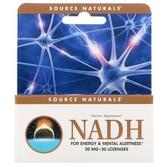Source Naturals, Нікотинамідаденіндуклеотид, NADH, 20 мг, 30 сублінгвальних таблеток (SNS-02150), фото