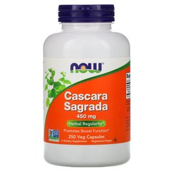 Now Foods, Крушина (Cascara Sagrada), 450 мг, 250 вегетаріанських капсул (NOW-04623), фото