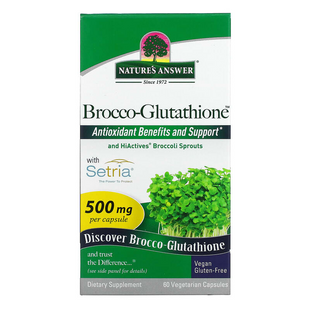 Nature's Answer, Brocco-Glutathione, засіб з броколі та глутатіоном, 500 мг, 60 рослинних капсул (NTA-16030), фото