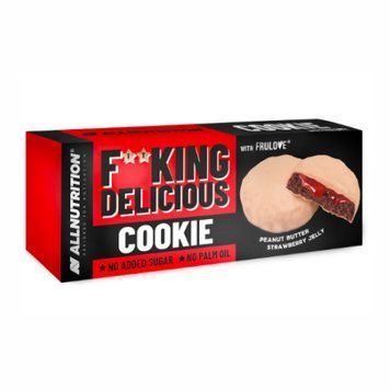 Allnutrition, Fitking Delicious Cookie, клубничное желе с арахисовым маслом, 128 г (ALL-74670), фото
