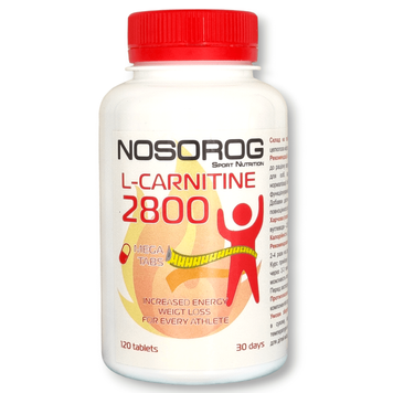 L-карнитин 2800 мг Nosorog L-Carnitine 2800 Mega Tabs - 120 таблеток, фото