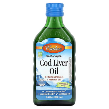 Масло печени трески, Norwegian Cod Liver Oil Omega-3 EPA/DHA, Carlson Labs, 250 мл (CAR-13610), фото