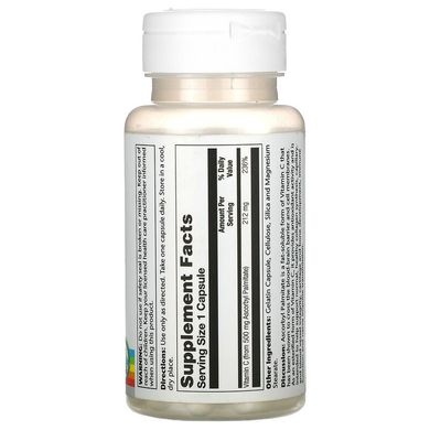 Аскорбил пальмітат, Ascorbyl Palmitate, Solaray, 500 мг, 60 капсул (SOR-44105), фото