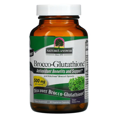 Nature's Answer, Brocco-Glutathione, засіб з броколі та глутатіоном, 500 мг, 60 рослинних капсул (NTA-16030), фото