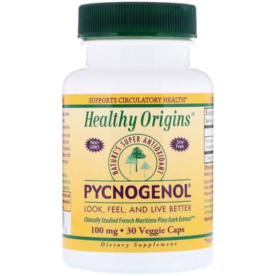 Пикногенол, Pycnogenol, Healthy Origins, 100 мг, 30 капсул (HOG-41371), фото
