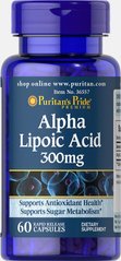 Альфа-липоевая кислота, Alpha Lipoic Acid, Puritan's Pride, 300 мг, 60 капсул (PTP-36557), фото