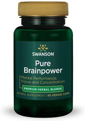 Улучшение памяти и работы мозга, Ultra Pure Brainpower, Swanson, 60 вегетарианских капсул (SWV-21051), фото