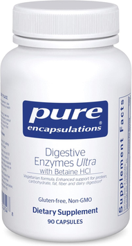 Травні ферменти з бетаїном гідрохлоридом Pure Encapsulations Digestive Enzymes Ultra with Betaine HCl - 90 капсул, фото