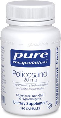 Полікозанолом, Policosanol, Pure Encapsulations, 20 мг, 120 капсул (PE-00516), фото