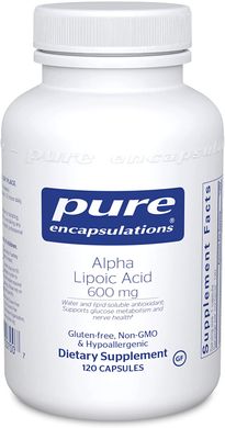Альфа-ліпоєва кислота, Alpha Lipoic Acid, Pure Encapsulations, 600 мг, 120 капсул (PE-00700), фото