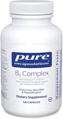 Pure Encapsulations, Витамин B6 комплекс, B6 Complex, 120 капсул (PE-01758), фото