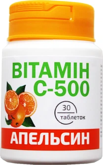 Вітамін С-500 Краса та Здоров'я зі смаком апельсину- 30 таблеток, фото