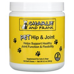 Charlie & Frank, PET Hip & Joint, для котів та собак, 120 м'яких жувальних пігулок (CFA-01495), фото