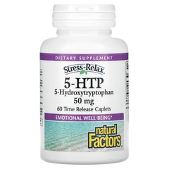 Natural Factors, 5-гідрокситриптофан, 50 мг, 60 капсул з уповільненим вивільненням (NFS-02826), фото