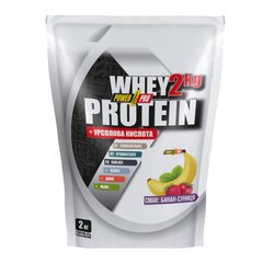 Power Pro, Whey Protein, Сироватковий протеїн, банан та суниця, 2000 г (816908), фото