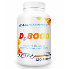 Allnutrition, Вітамін D3, 8000 МО, 120 таблеток (ALL-73745), фото