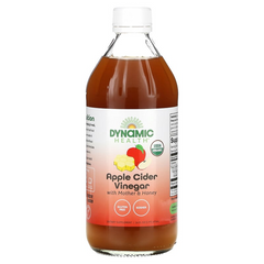 Яблучний оцет з медом, Apple Cider Vinegar, Dynamic Health Laboratories, 473 мл (DNH-10228), фото