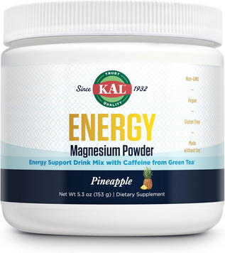 KAL, Energy Magnesium Powder, Магний цитрат + кофеин, ананас, 153 г (CAL-31807), фото