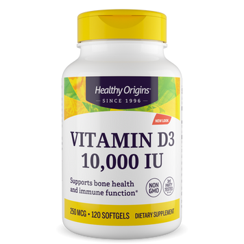 Healthy Origins, Витамин D3 с маслом МСТ, 10000 МЕ, 120 гелевых капсул (HOG-15396), фото