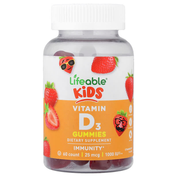 Вітамін Д3 для дітей Lifeable Vitamin D Kids - 60 жувальних цукерок, фото