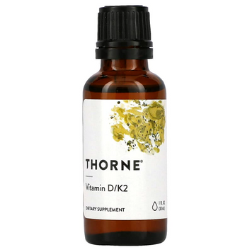 Thorne Research, вітаміни D та K2, 25 мкг (1000 МО)/200 мкг, 30 мл (THR-50001), фото
