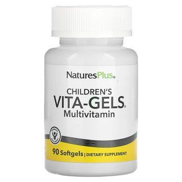 Nature's Plus, Комплекс вітамінів для дітей, Children's Vita-Gels, смак апельсина, 90 гелевих капсул (NAP-02998), фото