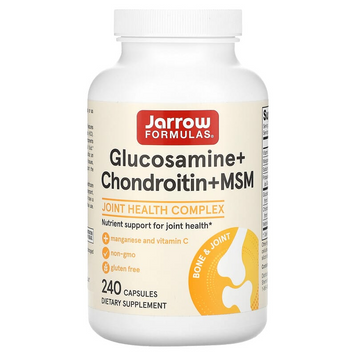 Jarrow Formulas, глюкозамин, хондроитин и МСМ с марганцем и витамином C, 240 капсул (JRW-19022), фото