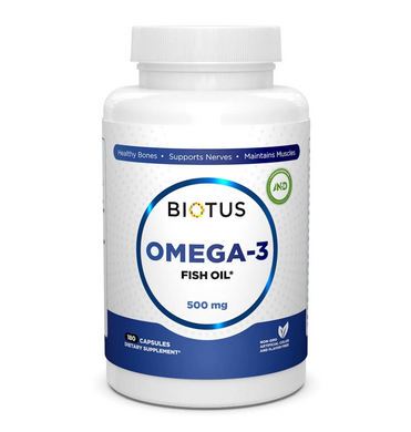 Омега-3 исландский рыбий жир, Omega-3 Fish Oil, Biotus, 180 капсул (BIO-530036), фото