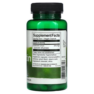 Swanson, Кверцетин, 475 мг, 60 рослинних капсул (SWV-11671), фото