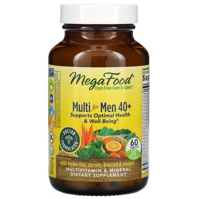 MegaFood, Комплекс вітамінів і мікроелементів для чоловіків старше 40 років, 60 таблеток (MGF-10317), фото