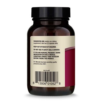 Dr. Mercola, D-маноза і екстракт журавлини, 60 капсул (MCL-01052), фото