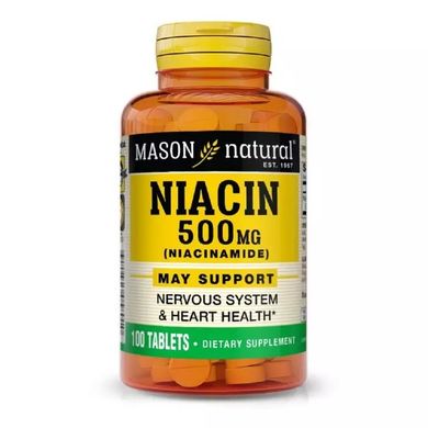 Mason Natural, Ниацинамид, 500 мг, 100 таблеток (MAV-05801), фото