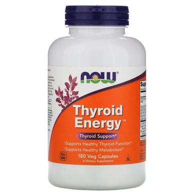 Now Foods, Thyroid Energy, 180 растительных капсул (NOW-03369), фото