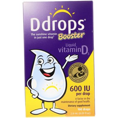 Вітамін Д3, Ddrops, для дітей, 600 МО 2,8 мл (DDP-00011), фото