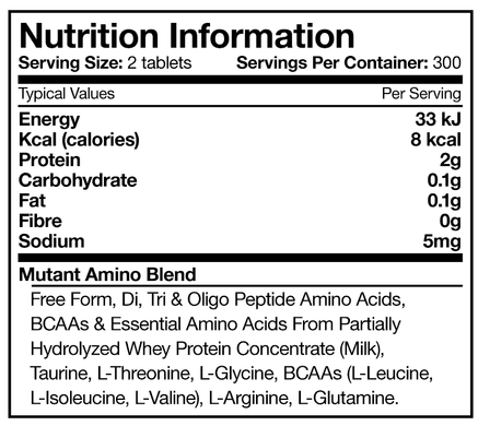 Mutant, Amino, комплекс амінокислот, 600 таблеток (813668), фото